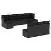 vidaXL 10-tlg. Garten-Sofagarnitur mit Kissen Schwarz Poly Rattan