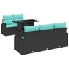 vidaXL Gartensofa-set mit Kissen mit Kissen 6 pcs Schwarz Poly Rattan