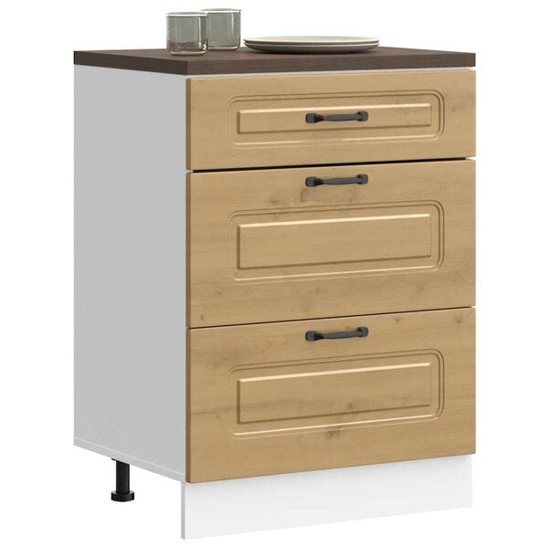 vidaXL K&uuml;chenunterschrank Kalmar Artisan-Eiche Holzwerkstoff