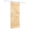 vidaXL Schiebet&uuml;r Nat&uuml;rlich und Wei&szlig; 85 x 210 cm Massivkiefer