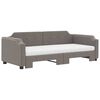 vidaXL Tagesbett Ausziehbar mit Matratzen Taupe 90x200 cm Stoff