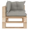 vidaXL Garten-Paletten-Ecksofa mit Kissen in Taupe Holz