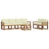 vidaXL Outdoor-Sofagarnitur 7 pcs Natur und Creme Massivholz Akazie