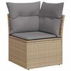 vidaXL 10-tlg. Garten-Sofagarnitur mit Kissen Beige Poly Rattan Akazie