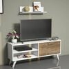 Homemania TV-Schrank Party 120x29,7x48,6 cm Wei&szlig; und Walnuss