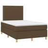 vidaXL Boxspringbett mit Matratze & LED Dunkelbraun 120x200 cm Stoff