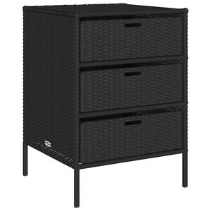vidaXL Gartenschrank Schwarz 55x59x80 cm Poly Rattan