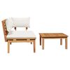 vidaXL Gartenbank 2 pcs Creme und Braun Massivholz Teak