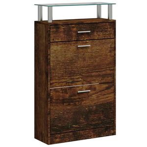 vidaXL Schuhschrank R&auml;uchereiche 63x24x104 cm Holzwerkstoff