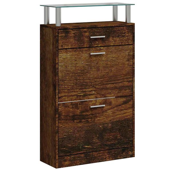 vidaXL Schuhschrank R&auml;uchereiche 63x24x104 cm Holzwerkstoff