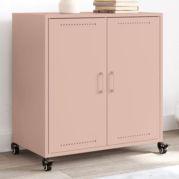 vidaXL Sideboard Rosa 68x39x72 cm Stahl
