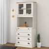 vidaXL Highboard VIGO Wei&szlig; 80x40x176 cm Massivholz Kiefer