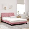 vidaXL Bett mit Matratze Rosa 120x200 cm Samt