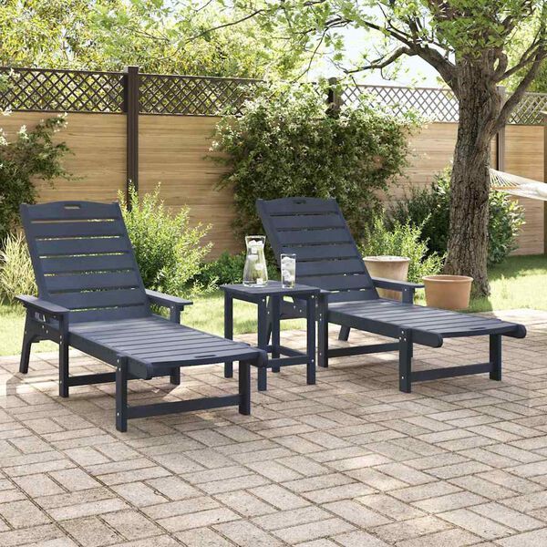 vidaXL Garten Lounge Möbel 2-Person 2 pcs Marineblau 53 x 195.5 x 30cm