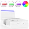 vidaXL Ottoman-Bett mit Matratze & LEDs Weiß 140x200 cm Kunstleder