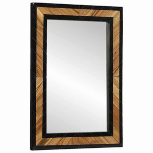 vidaXL Wandspiegel Schwarz und Braun 70 x 2 x 70 cm Massivholz Akazie