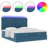 vidaXL Ottoman-Bett mit Matratzen & LEDs Dunkelblau 180x200 cm Samt