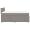 vidaXL Boxspringbett mit Matratze Taupe 140x200 cm Stoff