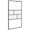 vidaXL Walk-in Duschwand Schwarz 80 x 195 x 0,5 cm Glas und Aluminium