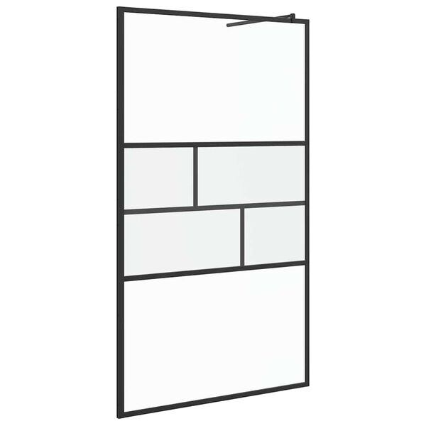 vidaXL Walk-in Duschwand Schwarz 80 x 195 x 0,5 cm Glas und Aluminium