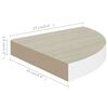 vidaXL Eck-Wandregal 2 Stk. Eiche und Weiß 25x25x3,8 cm MDF