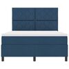 vidaXL Boxspringbett mit Matratze mit Kopfteil Blau 160 x 200 cm Stoff