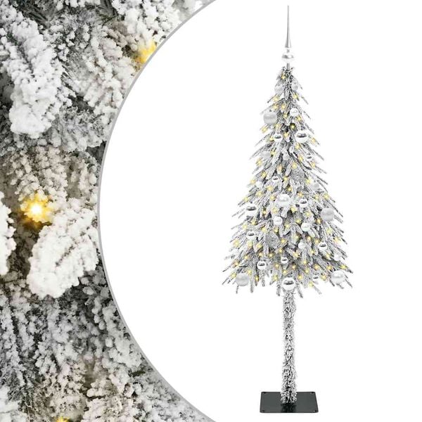vidaXL Weihnachtsbaum mit 150 LEDs Weiß 150 cm PE und Stahl