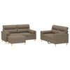 vidaXL 3-tlg. Sofagarnitur mit Kissen Taupe Stoff