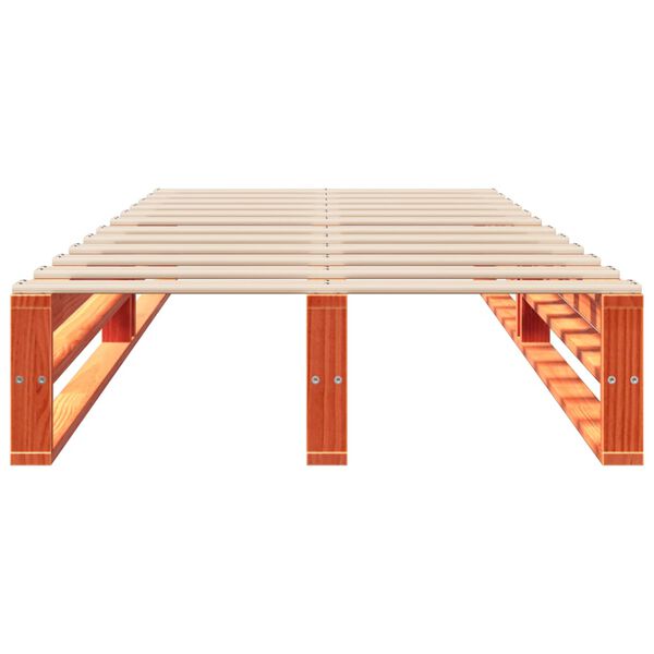 vidaXL Massivholzbett ohne Matratze Wachsbraun 75x190 cm Kiefernholz