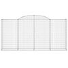 vidaXL Gabionen mit Hochbogen 15 Stk 300x50x140/160cm Verzinktes Eisen