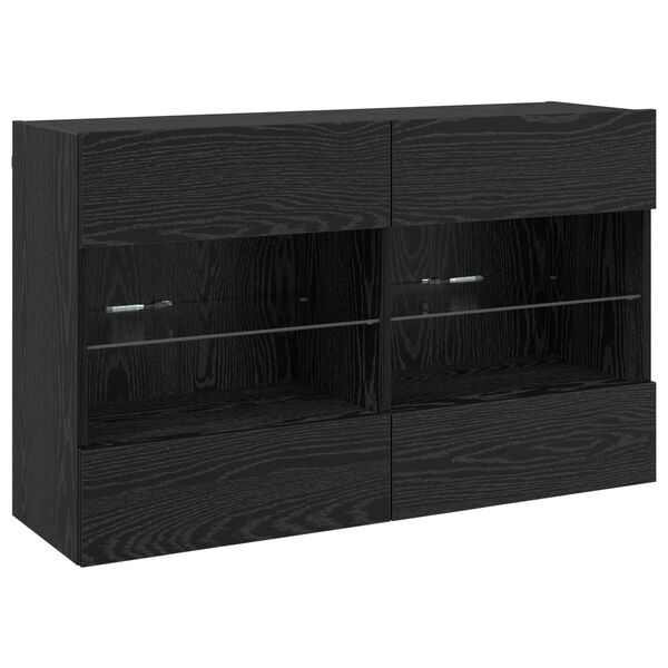 vidaXL TV-Wandschrank Schwarz Eichen-Optik 98,5 x 30 x 60,5 cm