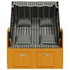 vidaXL Strandkorb mit Kissen Poly Rattan & Massivholz Schwarz & Grau