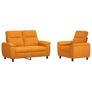 vidaXL Sofa-Set 2 stk. 3-Sitzer Dunkelgelb 158 x 90 x 95 cm Stoff