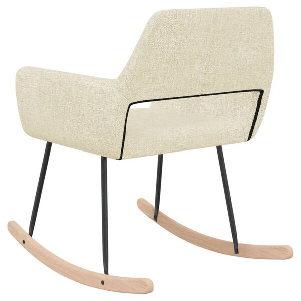 vidaXL Schaukelstuhl Creme Stoff