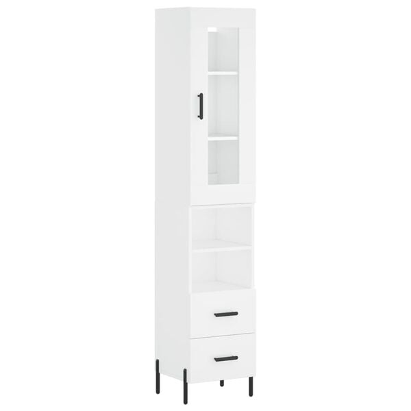 vidaXL Highboard Wei&szlig; 34,5x34x180 cm Holzwerkstoff