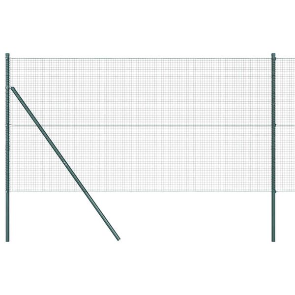 vidaXL Zaunpfosten Gr&uuml;n 50 x 1,4 m (Masche 19 x 19 mm) Stahl und PVC
