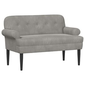 vidaXL Zweisitzer mit Knopfheftung Hellgrau 120 x 66 x 78 cm Samt