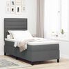 vidaXL Boxspringbett mit Matratze Dunkelgrau 100 x 200 cm Stoff