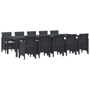 vidaXL Garten Essgruppe mit Kissen 11 pcs Anthrazit und Creme