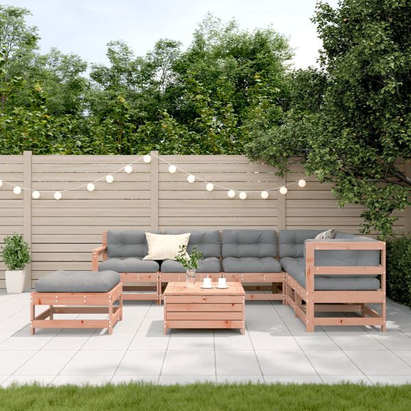 vidaXL 8-tlg. Garten-Lounge-Set mit Kissen Massivholz Douglasie
