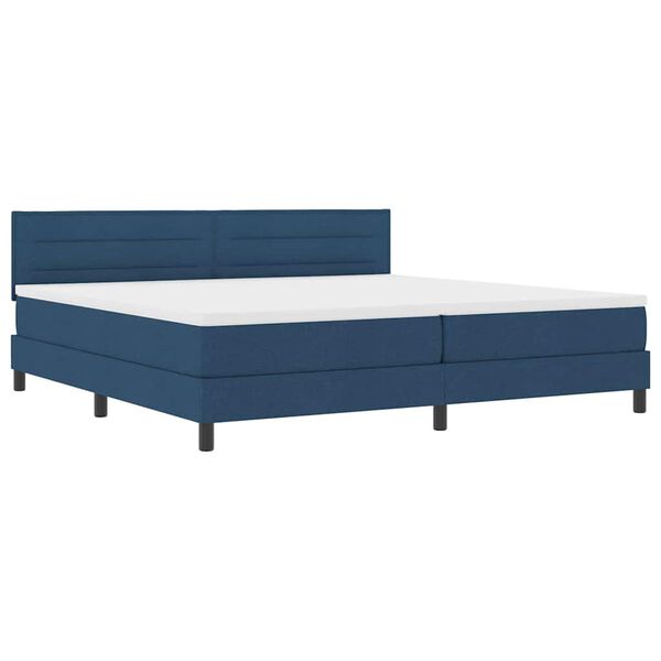 vidaXL Boxspringbett mit Kopfteil Blau 200 x 200 cm Stoff