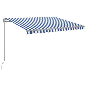 vidaXL Markise Manuell Einziehbar mit LED 300x250 cm Blau und Wei&szlig;