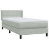 vidaXL Boxspringbett mit Matratze Hellgrau 90x210 cm Samt