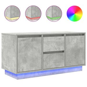 vidaXL TV-Schrank mit LED-Leuchten Betongrau 100x41x50 cm