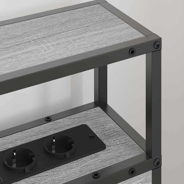 vidaXL Stauraum-Kopfteil mit Regal Grau Sonoma 90 cm Holzwerkstoff