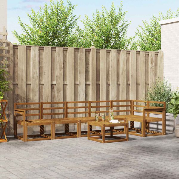 vidaXL Outdoor-Sofagarnitur 7 pcs Natur Massivholz Akazie