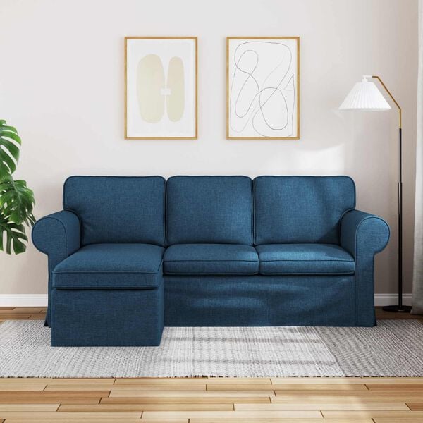 vidaXL Sofa Blau Gesamtabmessungen: 195 x 138 x 80 cm (B x T x H) Samt