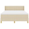 vidaXL Boxspringbett mit Matratze Creme 200 x 160 cm Polyester