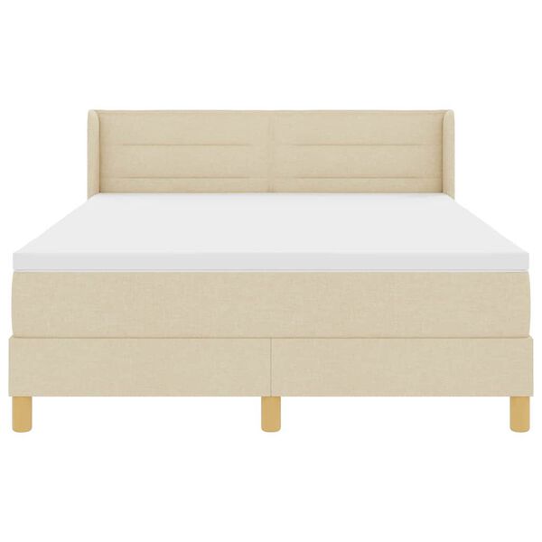 vidaXL Boxspringbett mit Matratze Creme 200 x 160 cm Polyester