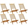 vidaXL Klappst&uuml;hle, 6 St&uuml;ck, beige, massives Akazienholz